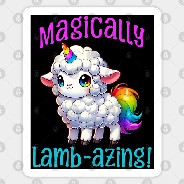 Be Magically Lamb-azing! rainbow unicorn mashup combo Sticker by Luxinda